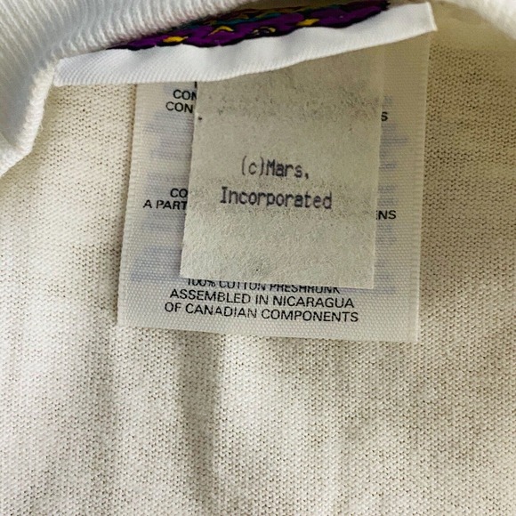 Vtg XL M&Ms‎ Racing Team T-Shirt White Ernie Irvan #36 Nascar 1999 Planet Mars - Picture 7 of 7